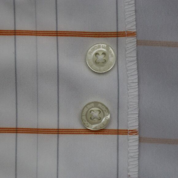 Rocawear Shirt Mens L White Orange Striped Large Spellout Short Sleeve Button Up - Picture 16 of 16